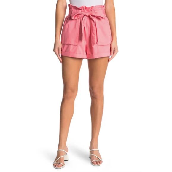 BCBGeneration Rhoda Paperbag Shorts in Coral Hi Rise Size Small NWOT - Picture 1 of 5